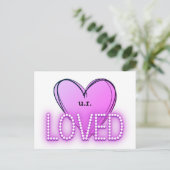 U bent (U.R.) geliefd | Paarse Hart Briefkaart (Staand voorkant)