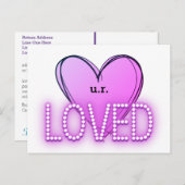 U bent (U.R.) geliefd | Paarse Hart Briefkaart (Voorkant / Achterkant)