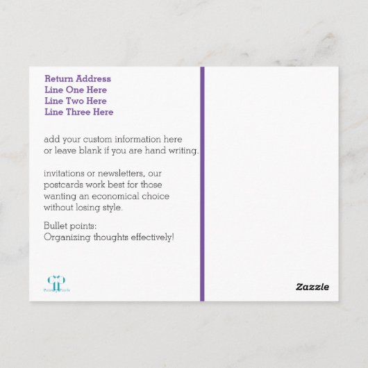 U bent (U.R.) geliefd | Paarse Hart Briefkaart (Achterkant)