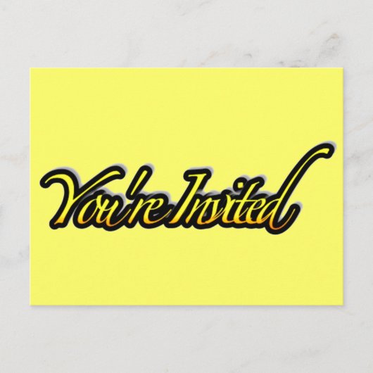 U bent uitgenodigd_ ansichtkaart uitnodiging briefkaart (Voorkant)