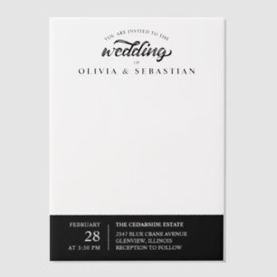 U bent uitgenodigd Black Elegant Typography Weddin Vellum Uitnodigingen