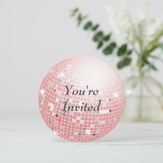 U bent uitgenodigd - Disco Bal Kaart (Staand voorkant)