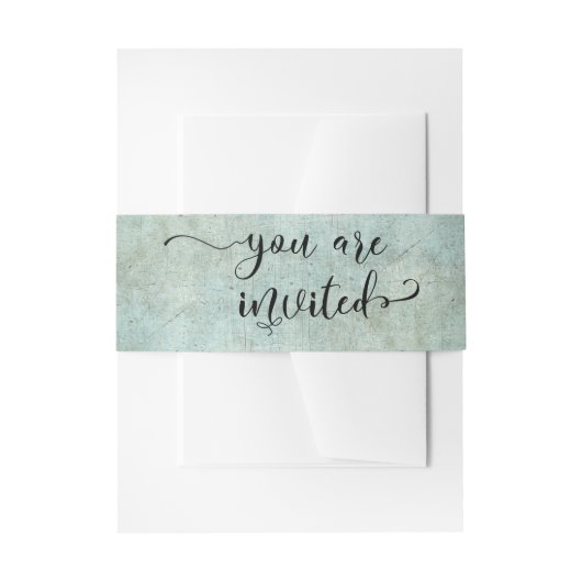 U bent uitgenodigd Elegante kalligrafie Grunge Ter Uitnodigingen Wikkel (Voorkant Voorbeeld)