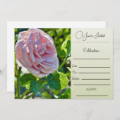 U bent uitgenodigd - Enkele Roos Kaart (Voorkant / Achterkant)