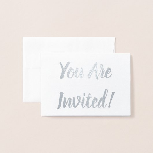U bent uitgenodigd! folie kaarten (Voorkant met envelop)