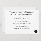 U bent uitgenodigd Gold Sparkle Star Verjaardag Kaart (Achterkant)