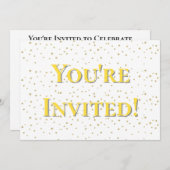 U bent uitgenodigd Gold Sparkle Star Verjaardag Kaart (Voorkant / Achterkant)
