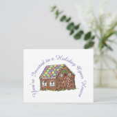 U bent uitgenodigd Holiday Gingerbrood Open House Briefkaart (Staand voorkant)