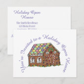 U bent uitgenodigd Holiday Gingerbrood Open House Briefkaart (Voorkant / Achterkant)