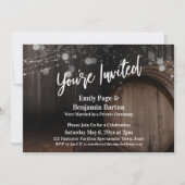 U bent uitgenodigd Houten Vat en Lichtreceptie Kaart (Voorkant)