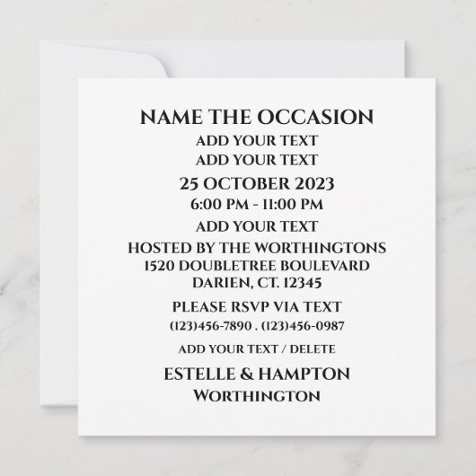 U bent uitgenodigd kaart (Achterkant)