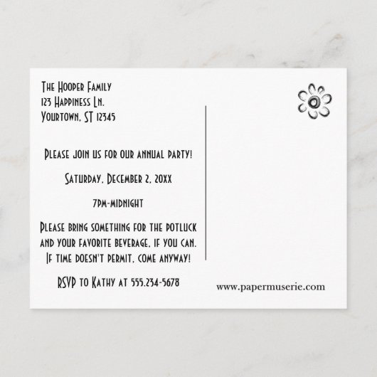 U bent uitgenodigd kerstfeest, groene glazen balle uitnodiging briefkaart (Achterkant)