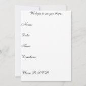 U bent uitgenodigd... Klokgezicht Kaart (Achterkant)