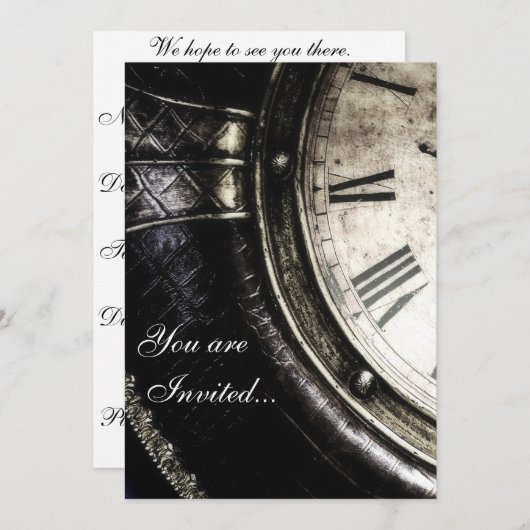 U bent uitgenodigd... Klokgezicht Kaart (Voorkant / Achterkant)