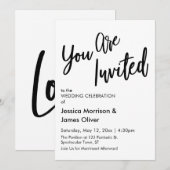 U bent uitgenodigd, Minimalistische moderne trouwu Kaart (Voorkant / Achterkant)