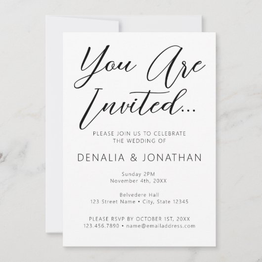 U bent uitgenodigd Minimalistische uitnodiging (Voorkant)