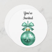 U bent uitgenodigd Mint Kerstmis Circlular Party Kaart (Voorkant / Achterkant)