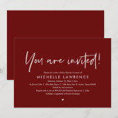 U bent uitgenodigd, Modern Casual Vrijgezellenfees Kaart (Voorkant / Achterkant)