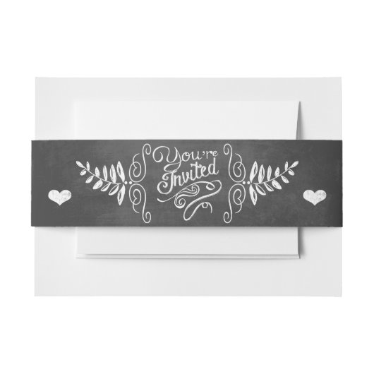 U bent uitgenodigd modern Chalkboard Uitnodigingen Wikkel (Voorkant Voorbeeld)