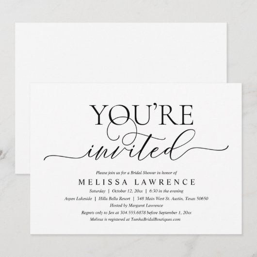 U bent uitgenodigd, Modern Partij van het Vrijgeze Kaart (Voorkant / Achterkant)