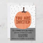 U bent uitgenodigd Modern Pumpkin Halloween Kaart (Voorkant)