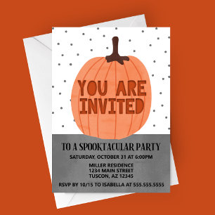 U bent uitgenodigd Modern Pumpkin Halloween Kaart