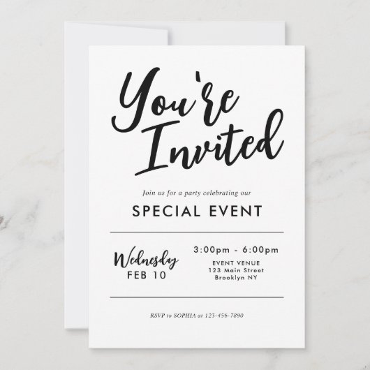 U BENT UITGENODIGD om Special Event Business te op Kaart (Voorkant)