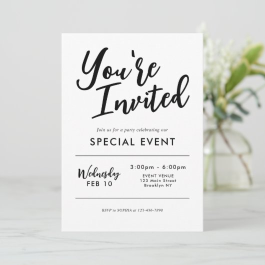 U BENT UITGENODIGD om Special Event Business te op Kaart (Staand voorkant)