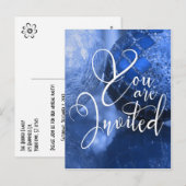 U bent uitgenodigd op een feestdag, Blue Glass Bal Uitnodiging Briefkaart (Voorkant / Achterkant)