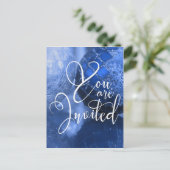 U bent uitgenodigd op een feestdag, Blue Glass Bal Uitnodiging Briefkaart (Staand voorkant)
