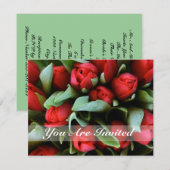 U Bent Uitgenodigd Rode Tulpen Boeket Trouw Uitnod Kaart (Voorkant / Achterkant)