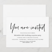 U bent uitgenodigd, Surprise Birthday Party Kaart (Voorkant / Achterkant)