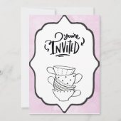 U bent uitgenodigd Tea Cups Grote Print Kaart (Voorkant)