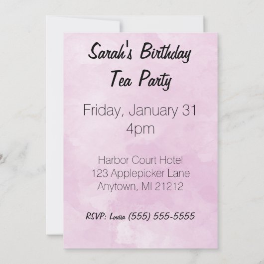 U bent uitgenodigd Tea Cups Grote Print Kaart (Achterkant)