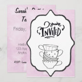 U bent uitgenodigd Tea Cups Grote Print Kaart (Voorkant / Achterkant)