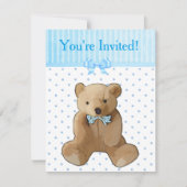 U bent uitgenodigd, Teddy Bear Baby Shower-uitnodi Kaart (Voorkant)
