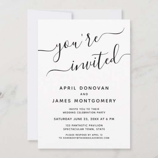 U bent uitgenodigd Typografie bruiloft uitnodiging (Voorkant)