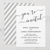 U bent uitgenodigd Typografie bruiloft uitnodiging (Voorkant / Achterkant)