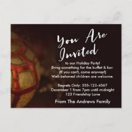 "U bent uitgenodigd" Typografie met rode en gouden Uitnodiging Briefkaart