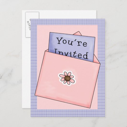 U bent uitgenodigd uitnodiging briefkaart (Voorkant / Achterkant)