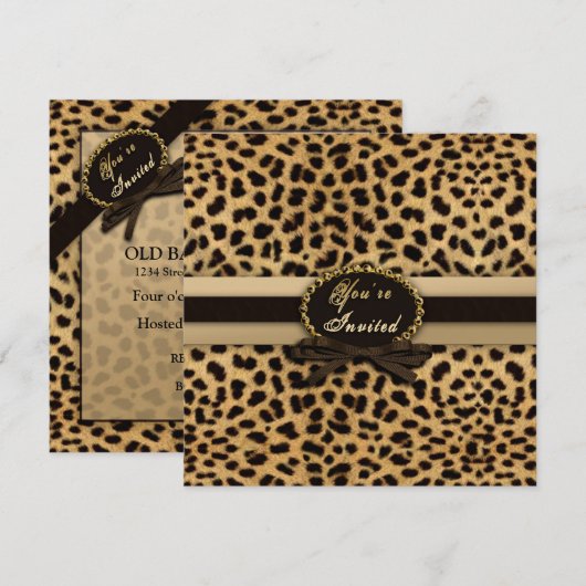 U bent uitgenodigd - Uitnodiging - Luipaard Druk ( (Voorkant / Achterkant)