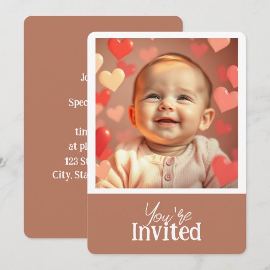 U bent uitgenodigd Voeg foto en tekst toe aan uitn Kaart (Voorkant / Achterkant)