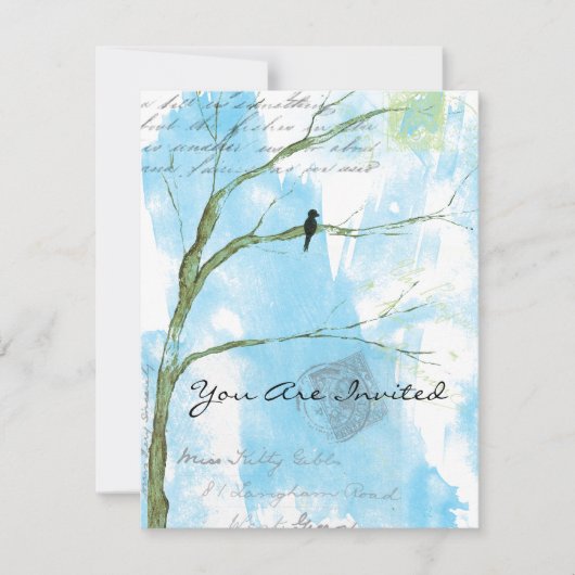 U bent uitgenodigd Vogel in de Abstracte  van de B Kaart (Voorkant)