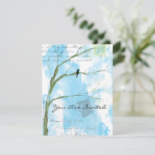 U bent uitgenodigd Vogel in de Abstracte van de B Kaart (Staand voorkant)