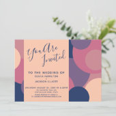 U bent uitgenodigd voor de bruiloft kleurrijke cir kaart (Staand voorkant)