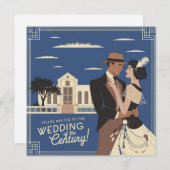 U bent uitgenodigd voor de bruiloft van de eeuw kaart (Voorkant / Achterkant)