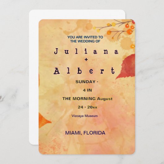 U BENT UITGENODIGD VOOR DE BRUILOFT VAN KAART (Voorkant / Achterkant)