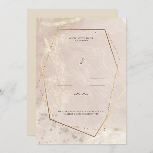 U bent uitgenodigd voor de bruiloft van kaart (Voorkant / Achterkant)