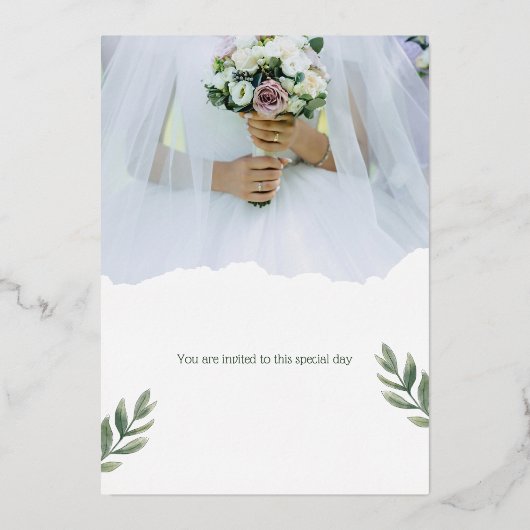 U bent uitgenodigd voor deze bijzondere dag. folie uitnodiging (Voorkant)