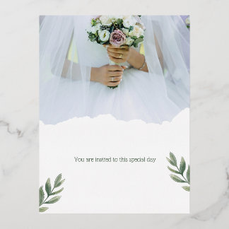 U bent uitgenodigd voor deze bijzondere dag. folie uitnodiging briefkaart